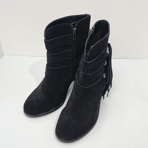 Yellow‎ Box Upon Black Ankle Boot Size 8.5M